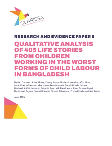 Clarissa Qual Analysis of life stories Bangladesh